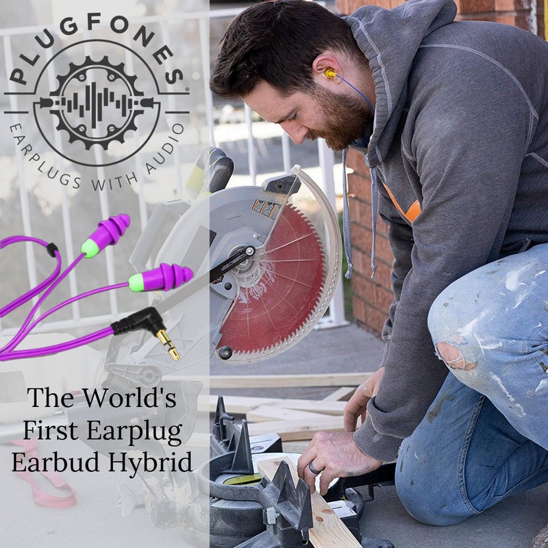 Plugfones Earplug Headphones Earphones Purple Silicone Earplugs