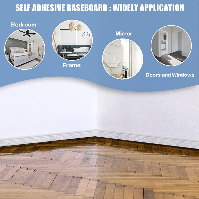 WADILE 90"x 3.1" Crown Molding Peel and Stick, Flexible Wallpaper