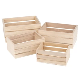 Ideen mit Herz Set of 4 Wooden Rectangular Crates - Various Sizes
