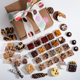 Brownie Points It's Your Birthday Gift Box: Brownies, BrowniEmoji, Bruffles, Buckeyes, Cookies, Schmurtles, Pretzels and more. Gift Box and Bow, Fudge Chocolate Brownies, Gourmet Sweet Desserts