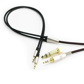 ABLET Dual 2.5mm to 3.5mm & 6.3mm Adapter Replacement Cable Compatible with Monolith M1060, M1060C, M565, M565 Headphones 1.2meters/4feet