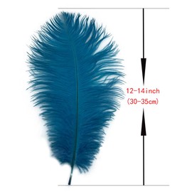 LONDGEN 10PCS Ostrich Feather 12-14 inch(30-35cm) Plumes for Party Wedding Centerpiece Festival Vases Decoration(Turquoise)