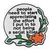 Ficsowy Funny Quote Enamel Pin, Sarcastic Floral Lapel Pin, Humorous