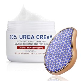 OUKEYA Crema de Urea 40 Por Ciento para Pies y Manos con Limas para Pies para Sequedad y Grietas, Loción de Urea para Pies de Fuerza Máxima