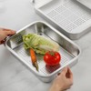 Stainless Steel Draining Rectangular Basin Vegetable Washing Drying Filter Basket