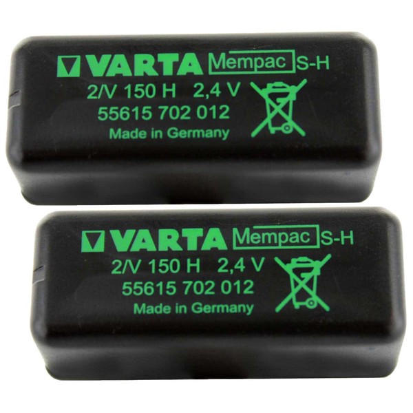 (2-Pack) VARTA 55615-702-012 4 PIN Mempac Micro Battery 2V150H 2.4V 150mAh Rechargeable NiMH Replaces 53311-702-012 2/V150H Mempac NSN 6140-01-486-7045 Interstate Batteries ANIC2650 COMP-24-2.4NMH