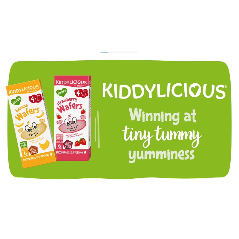 Kiddylicious Crispy Tiddlers, Raspberry, 12g, (Pack of 18)