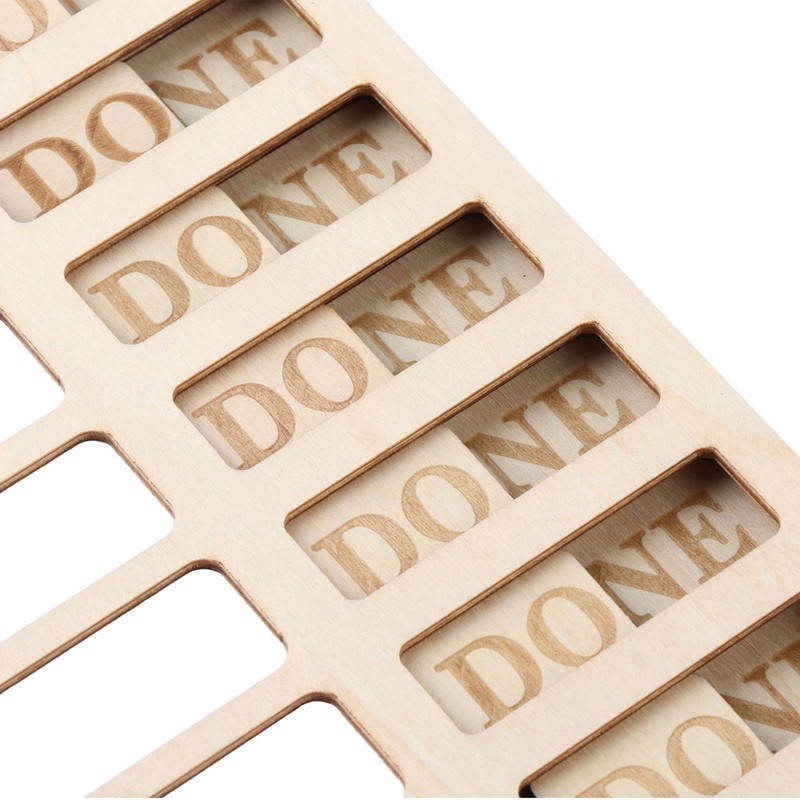 Wooden Task Glossy Sheet Repeatable Writing Portable Daily Chore Planning