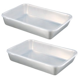 Anseom Pack of 2 Stainless Steel Food Boxes, Dishwasher, Freezer for Cheese, Fresh Freezer Container, Cold Food Boxes for Fridge with Lid for Cheese Meat