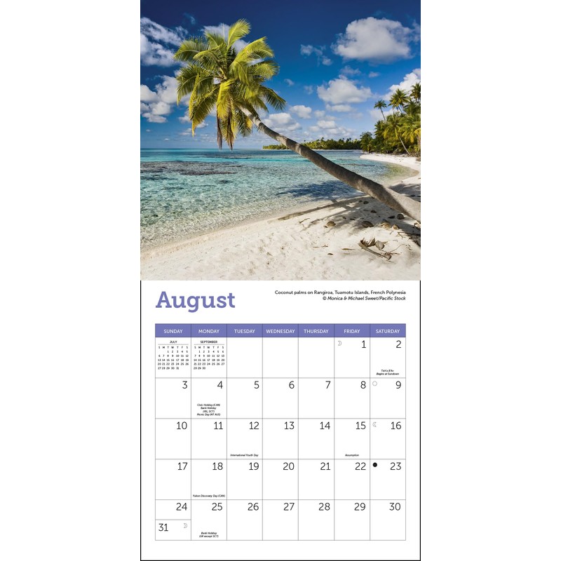 Islands Mini Wall Calendar 2025, 7" x 7"