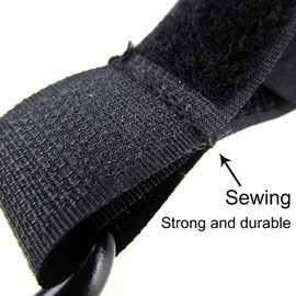 Aloces Pack of 4 pram hooks, pram hook clips with Velcro closure for changing bags, pram attachment to your shopping bags, bags securely on the pushchair (black)