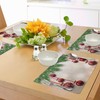 ABAKUHAUS Christmas Place Mats, Red Ball Ribbons, Washable Fabric Dining