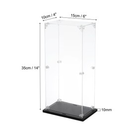MECCANIXITY Acrylic Display Case, 4''x6''x14'' Clear Display Box Assemble Dustproof Display Box Storage Organizer for Collectibles Action Figures