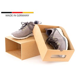 BigDean Box Set of 10 with Drawer and Viewing Window, Cardboard Box Made of Kraft Paper, Shoe Box, Toy Box, Storage for Accessories and Supplies