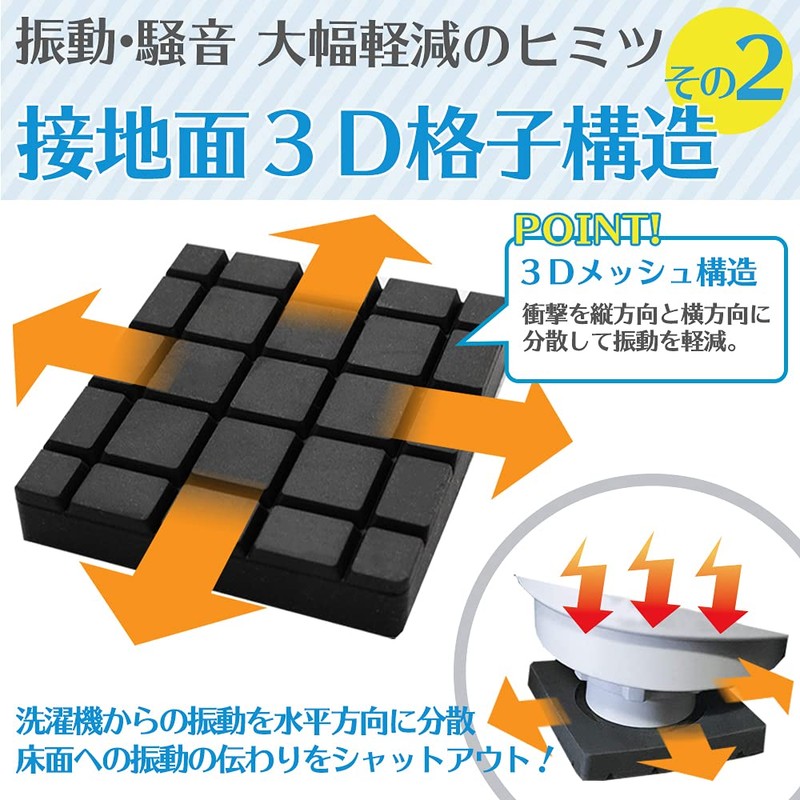 Hirano Soundproofing Anti-Vibration Rubber Mat for Washing Machines [Zero Keeper]