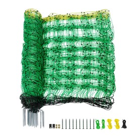 Electric Fencing Net, 35.4" H x 164' L, Portable Double Spikes Sheep Netting Fence for Dogs, Hog, Deer, Used in Backyards, Farms and Ranches