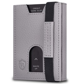 Von Hessen Slim Wallet with RFID Protection – Card Case for Men and Women – Mini Leather Wallet – Small Wallet – Wallet, gray