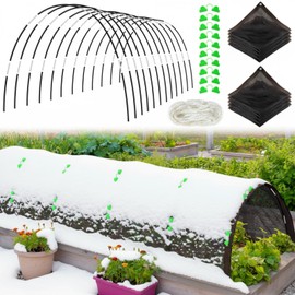 118.1" x 78.7" Winter Plant Cover Freeze Protection with 6 Sets of 7FT Greenhouse Hoops for Raised Beds Plant Protection Cover for Outdoor Vegetable and Chicken Coops Protect Snow and Ice in Winter