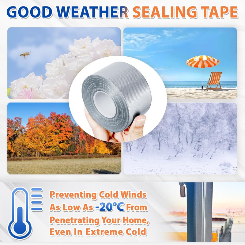 Silver Window Weather Sealing Tape,Window Draft Isolation Sealing Film Tape,Window
