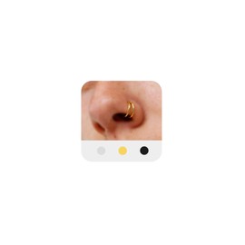 MODRSA Double Hoop Nose Ring - Gold 18g, 8mm Cartilage & Helix Hoops
