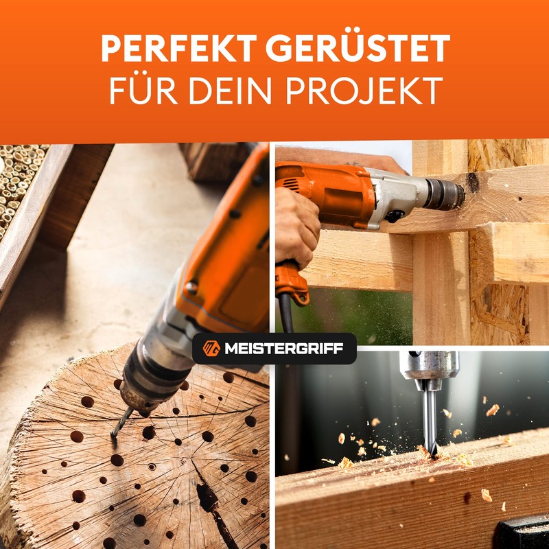 MEISTERGRIFF® Wood Drill Bit Set Long [7 Pieces] - Extra