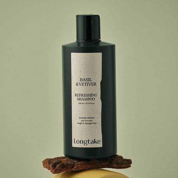 Longtake Shampoo 300mL 3 Options To Choose [Sandalwood / Black Tea / Basil] Choose 1 - #BASIL & VETIVER Refreshing