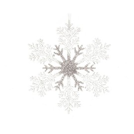 Izaneo Christmas Figurine Hanger Plastic Large Snowflake 32 cm Transparent