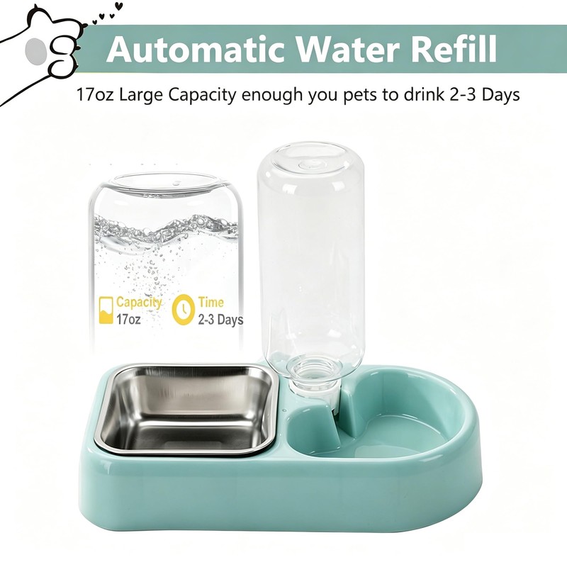 J&L VVMEET Hanging Dog Bowls, Cage Automatic Cat Food and
