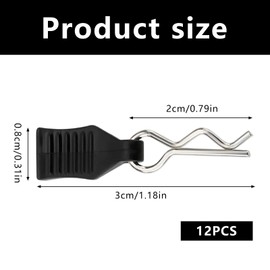 Vyqrx 12 Pcs Rc Body Clips RC Body Shell Pins, for 1/10 1/12 1/16 Scale RC Models,Remote Control Car Shell R-Type Pins for Rc Car Accessories