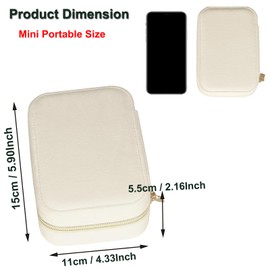 FLYAMAPIRIT Velvet Jewellery Box for Women and Girls, Jewellery Organiser Case with Zip, Mini Travel Jewellery Storage Box for Rings, Earrings, Bracelets, Necklaces etc.