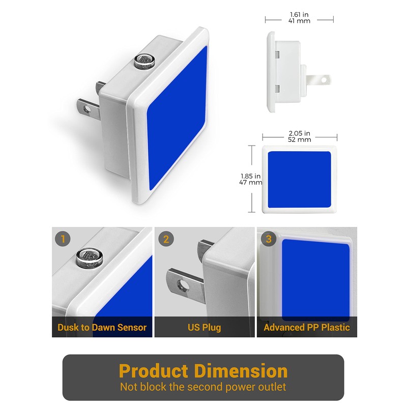 JandCase Blue Night Light, Blue Nightlight[2 Pack],0.3 Watt LED Night