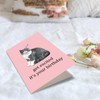 Obbyidk Funny Cat Birthday Card for Friend Family, Cute Birthday