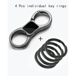 Idakekiy Key Chain Quick Release Spring with 4 Key Rings Heavy Duty Car Keychain Organizer for Men and Women (Dark Grey)