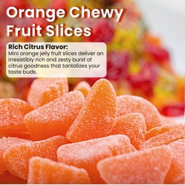 NY Spice Shop Orange Fruit Slices Candy - 3 Pound Citrus Flavor Chewy Jelly Fruit Slices Candy - Old Fashioned Sliced Orange Fruits Gummies - Gummies Fruits Snacks for Holiday Snacks & Gifts
