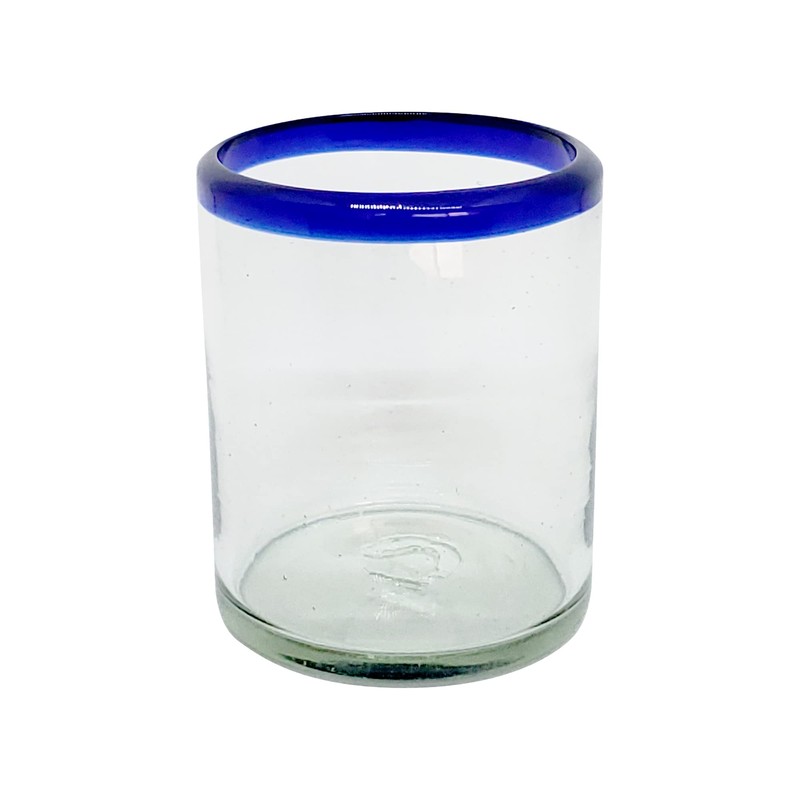 MexHandcraft Cobalt Blue Rim 10 oz Tumblers (set of 6),