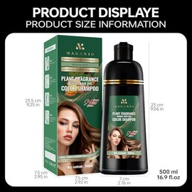 Shampoo para Canas 3 en 1, Shampoo Tinte Instantaneo Cubre Canas, Tinte Capilar de Acción Rápida, Suave y no Dañino, Ideal para Hombres y Mujeres, 500