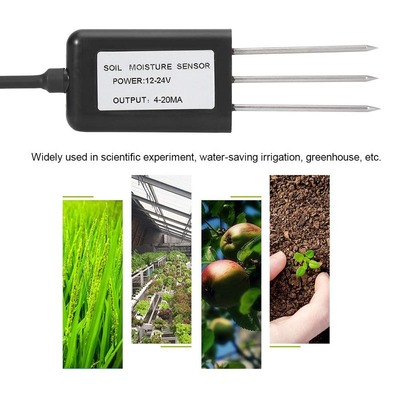 Soil Moisture Sensor, 2-in-1 Multifunctional Soil Moisture Sensor 4-20mA Temperature
