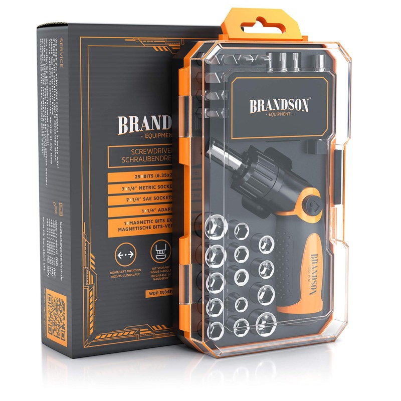 Brandson Screwdriver Set – 46 Piece Tool Box – Nuts