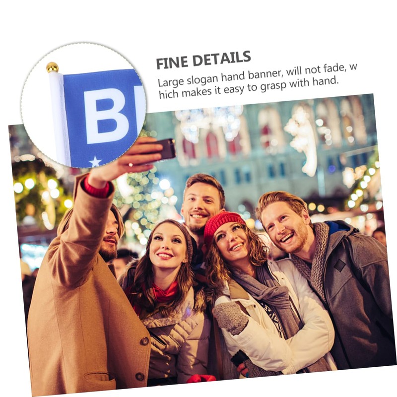 KONTONTY 10pcs President Hand Flags Vibrant Parade Banners with Durable