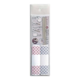 Medium Oshinobuto Wash Reusable Chopsticks Cover (2, Red White Blue White)