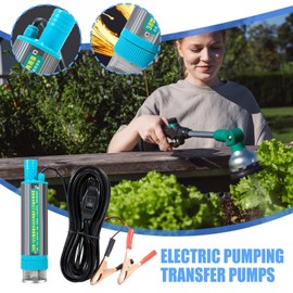 Transfer Pump | Transfer Fluid Pump | 2 Alligator Clips Portable Refueling Tool for Marine Car Boat Truck Agricultural