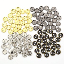 Youmeizer Wiosny 100Pcs 4 Colors Mini Metal Buttons 5mm(13/64inch) 2 Hole Mini Metal Round Buttons DIY Hand Sewing AIDS Doll Clothes (4 Colors Mixed, 5mm(13/64inch))