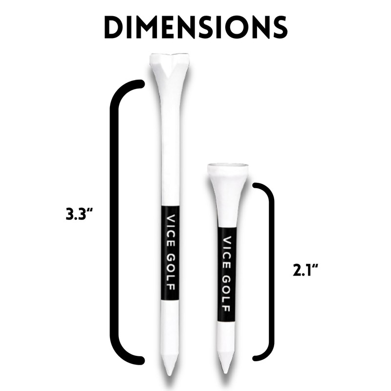 Vice Golf Tees | White | 60 Driver Tees &