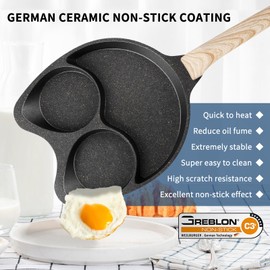 Tigdeer Egg Pan Aluminum Omelette Pan, 3-Cup Nonstick Frying Pan Skillet, Non toxic Ceramic Coating From Germany, Small Pancake Pan, Fried Egg Cooker Suitable For Stovetop & Induction Cookware