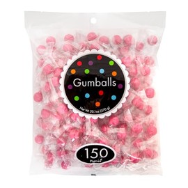 Amusemints Individually Wrapped Gumballs - Bright Pink (150 Count) | Great for Machine Refill |