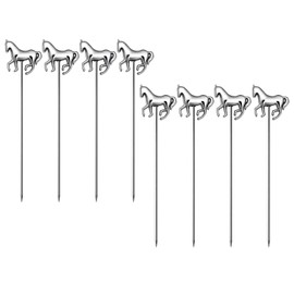 Silver Horse Reusable Martini Picks for Cocktails - Olive & Cherry Skewers, Appetizer Fruit Picks, Drink Garnish Tools (8-Piece Set)