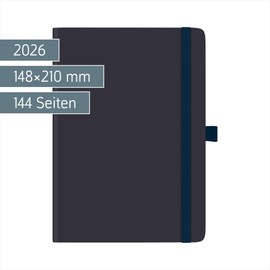BRUNNEN Buchkalender Kompagnon Mod. 791 66 2026 | A5, Kunststoff, dunkelblau