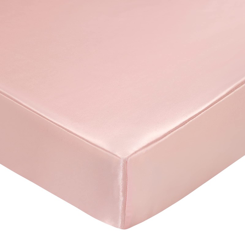 SiinvdaBZX Satin Crib Sheets for Girls, Silky Soft Pink Crib