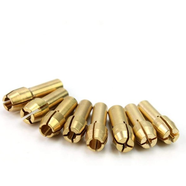 ALLmuis 2 Set of Brass Collet Fits Dremel Rotary Tools Including 1mm/1.6mm/2.3mm/3.2mm