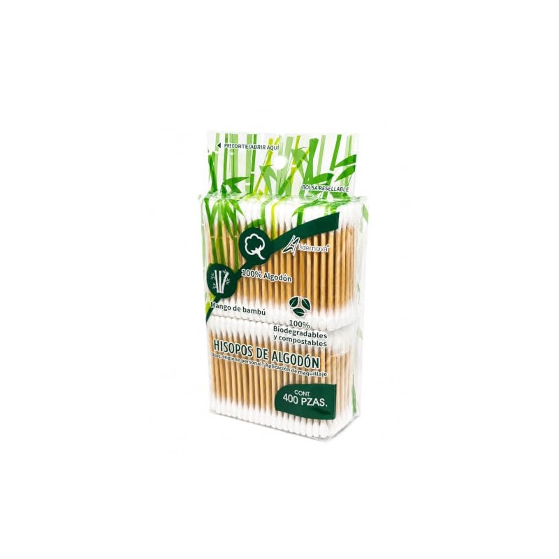 Hisopos de Algodón, 3,200 Piezas Aplicadores de Bambú 8 Pack